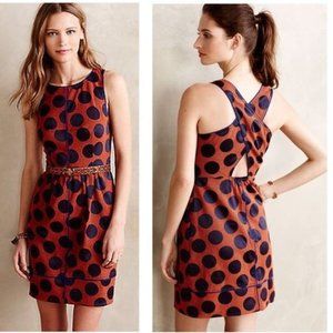 Anthropologie Maeve Rokin Dress in Orange Dot